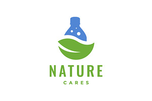 bottle with leaves care nature logo, a Branding & Logo Template by devastd