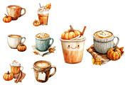 Watercolor Pumpkin Latte Clipart, an Illustration by Designworld (Thumbnail 4 of 5)