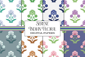 Block Print Style Prints Muted