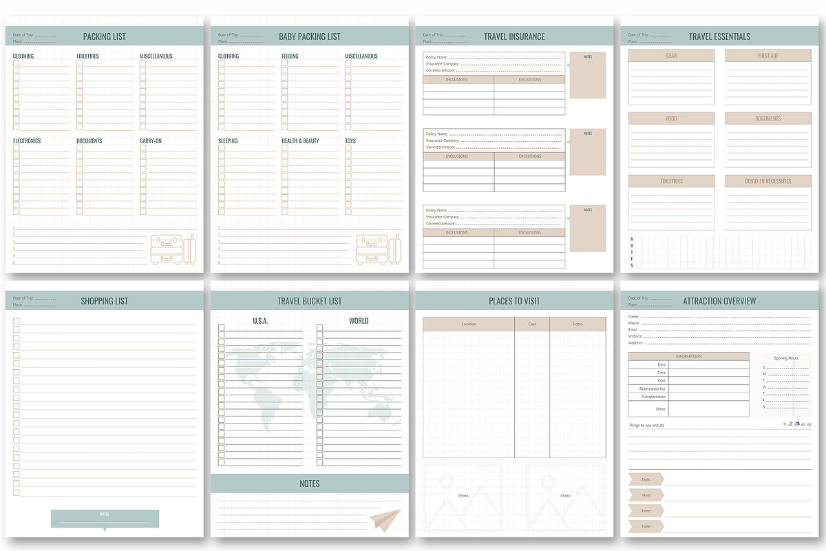 Canva Travel Planner Templates, a Templates & Theme by Nursery Art (Photo 5 of 9)