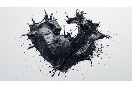 Splash of black liquid forming the, an Illustration by Sergey Kotenev