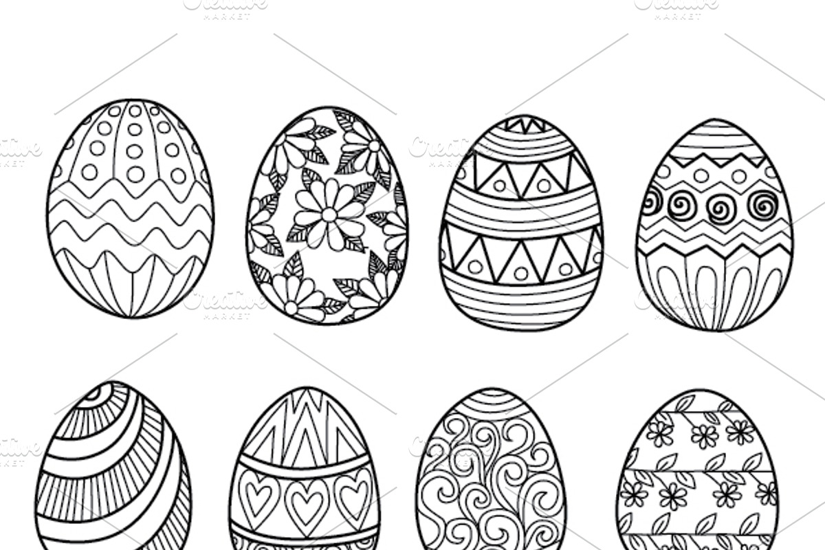 Happy Easter coloring page, an Object Graphic by Somjai King (Photo 9 of 16)