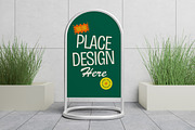 Rounded Sign Stand Mockup, a Product Mockup by graphicook (Thumbnail 4 of 4)