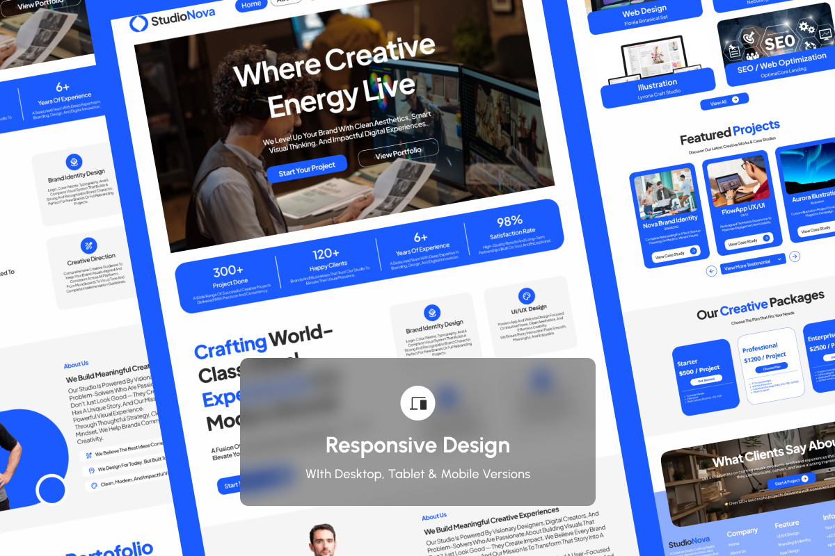 StudioNova Studio Portfolio Landing, a Landing Page Template by productype1 (Photo 3 of 5)