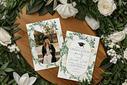 Editable Greenery Grad Card, an Invitation Template by Digital_Mind (Thumbnail 2 of 3)