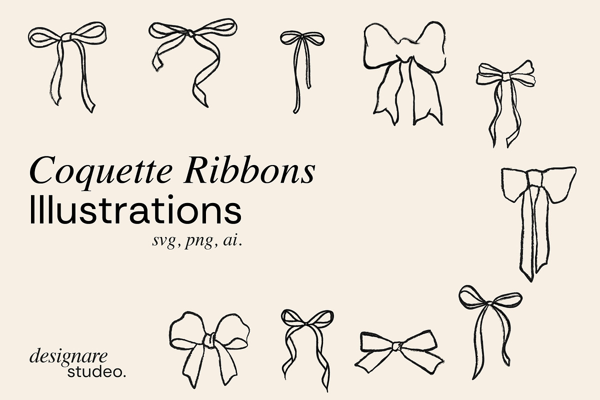 Coquette Ribbons Part 2, a Decorative Illustration by ginni illustrations (Photo 1 of 4)