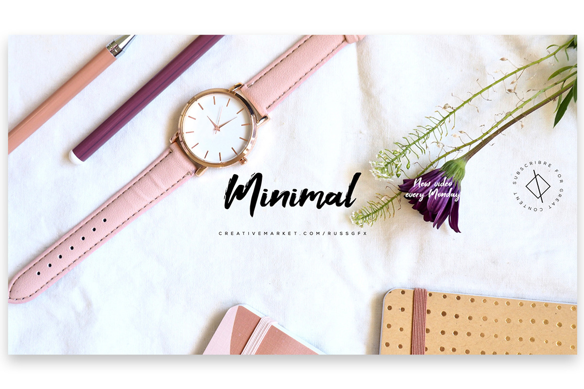 5 Minimal Youtube Banners, a Social Media Template by RussGFX (Photo 3 of 6)