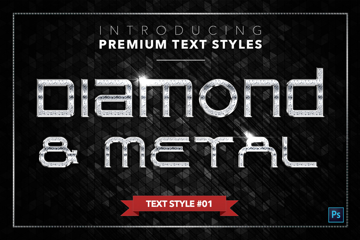 Diamond & Metal #3 - 18 Text Styles, a Layer Style Add-On by Jonas Stensgaard (Photo 2 of 21)