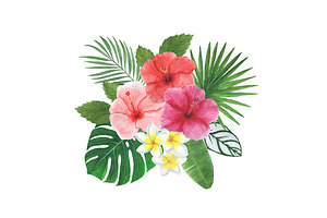 Tropical Watercolor. Tropical Flower