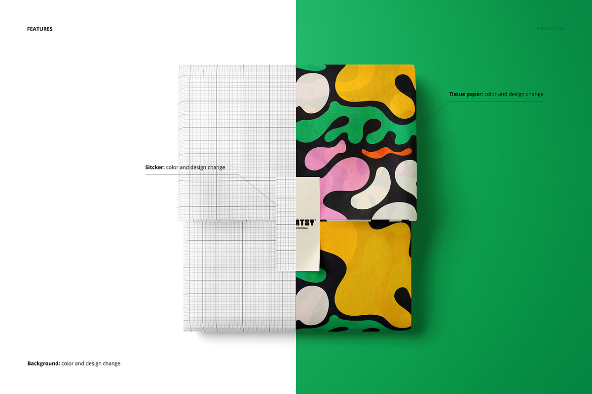 Tissue with Vertical Label Mockup, a Packaging Mockup by creatsy5 (Photo 3 of 6)