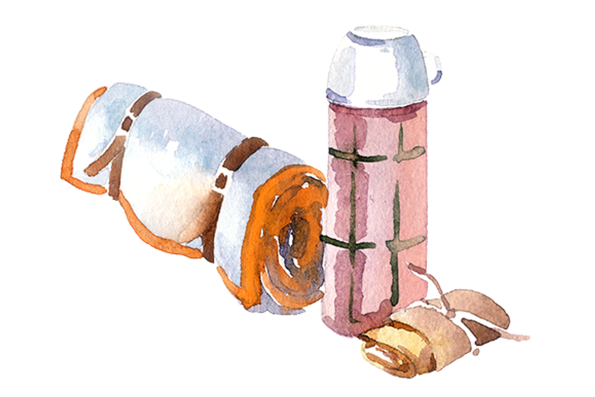 Winter Camping watercolor clipart, an Illustration by masha gross (Photo 2 of 4)
