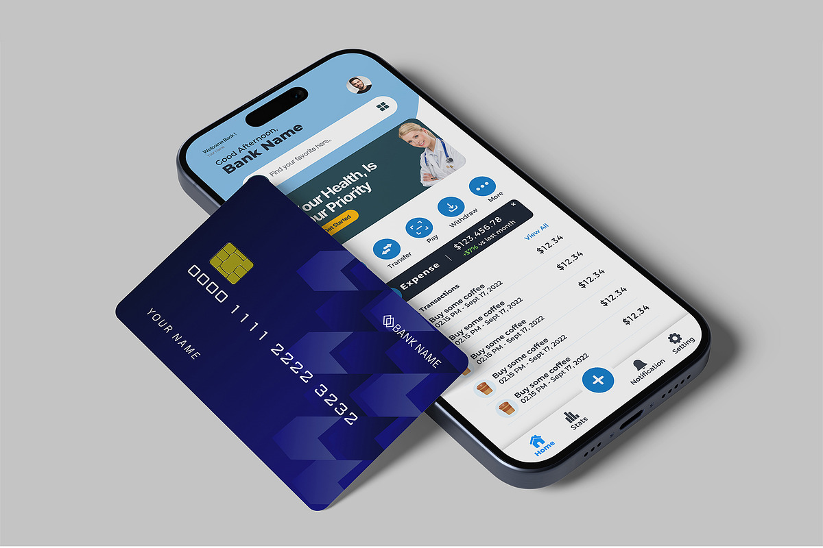 Smartphone and Credit Card Mockup, a Product Mockup by lamorastudio (Photo 7 of 11)