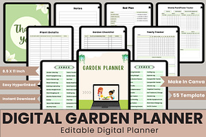 Hyperlink Digital Garden  Planner, a Design Template by Designmela01