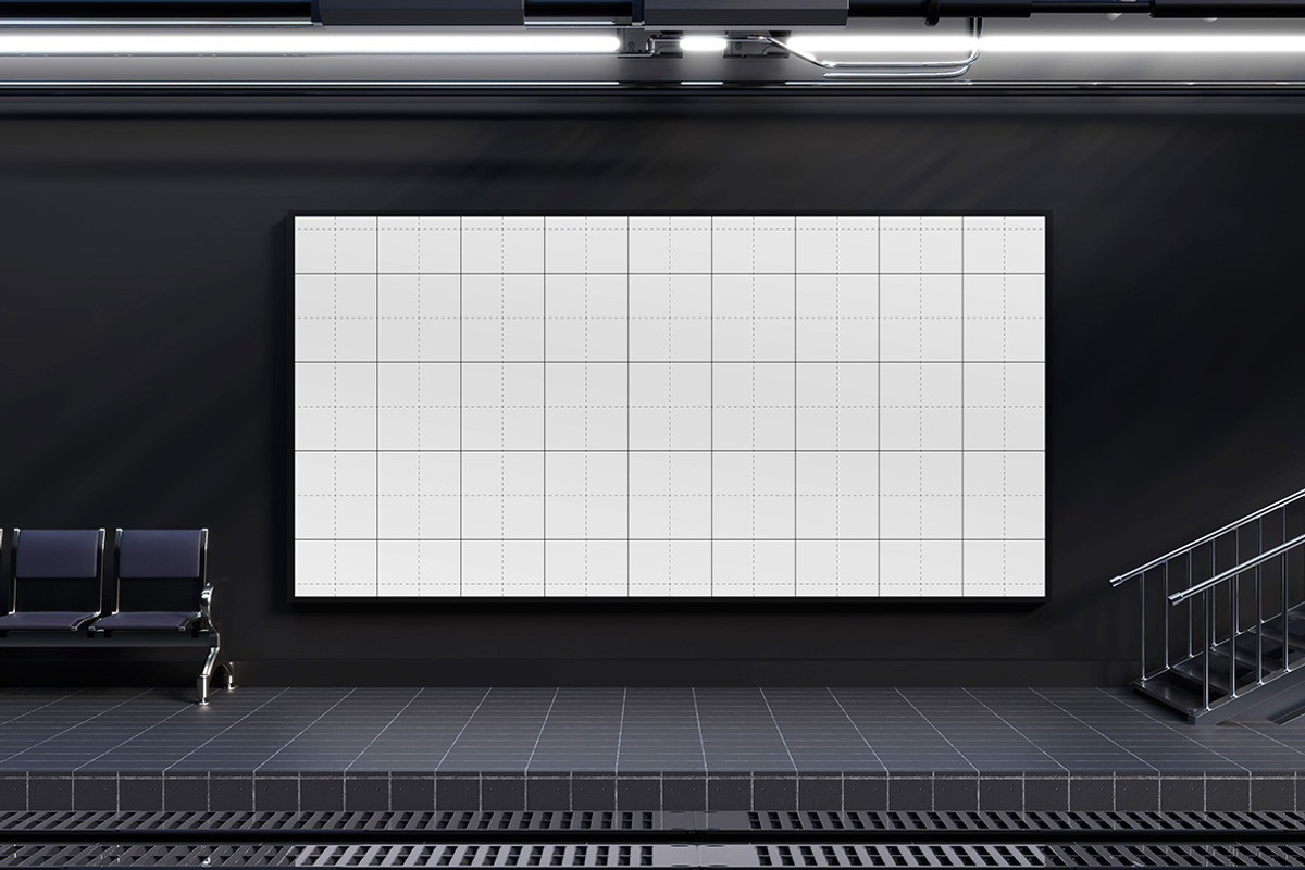 Train Station Billboard Mockup, an Advertising Mockup by Modaldesain (Photo 2 of 3)