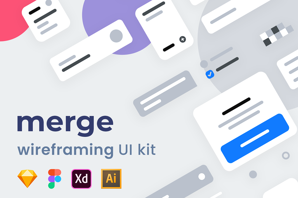 Merge Wireframing UI Kit, a Templates & Theme by 80.design (Photo 1 of 9)