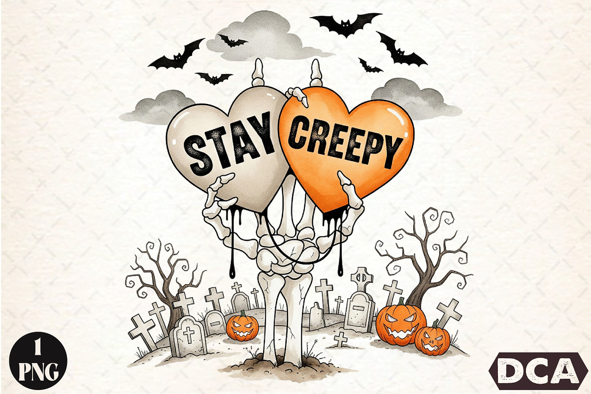 Stay Creepy PNG, Heart Halloween PNG, an Icon by DreamCafeArt (Photo 1 of 7)
