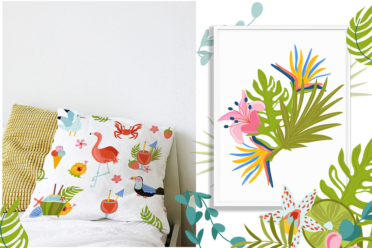 Summer time, Tropical clipart, a Decorative Illustration by Usis (Photo 5 of 13)