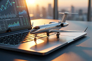 Model Airplane on Laptop keyboard, a Transportation Photo by nandinigraphics (Thumbnail 1 of 2)