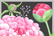 Warercolor Clipart Royal Peony Pink, an Illustration by AqwaColor (Thumbnail 4 of 4)