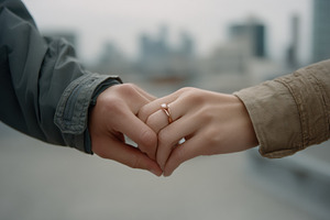 Romantic Couple Embracing, a Person Photo by Virgo Studio