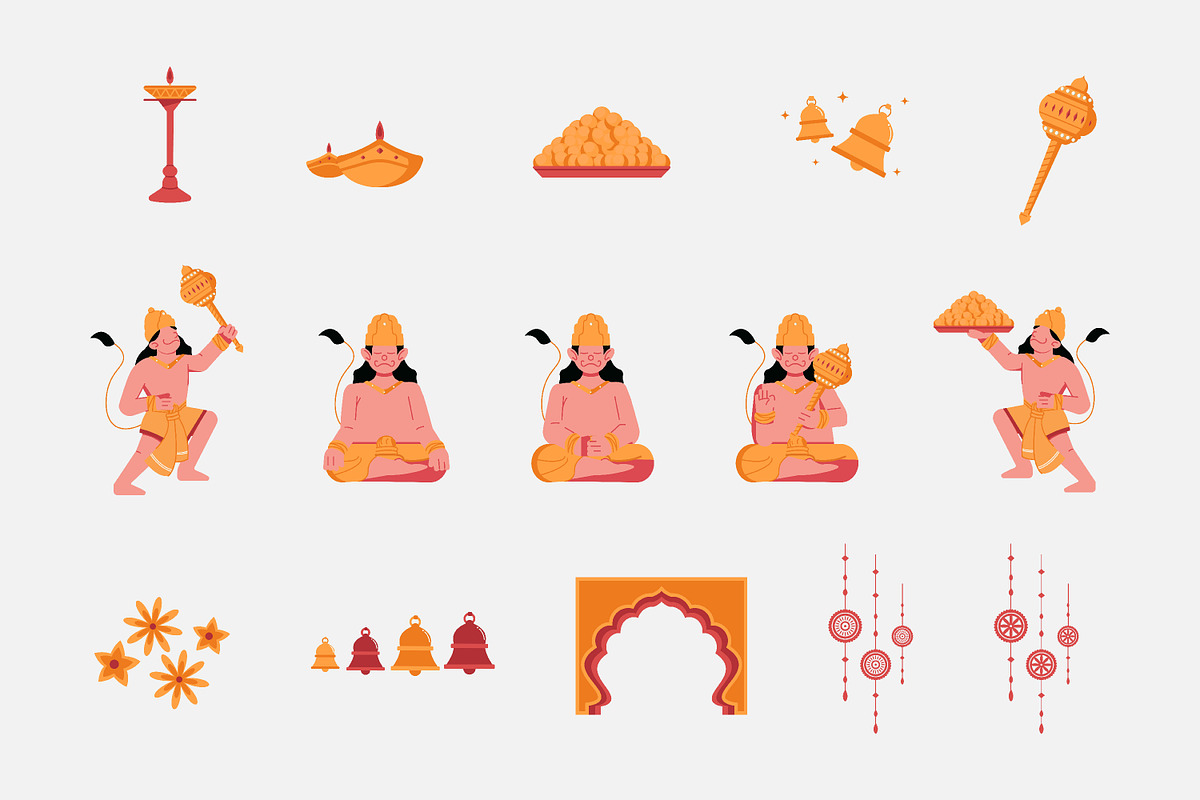 Hanuman Jayanti Illustration, an Object Graphic by Pitchlook.Studio