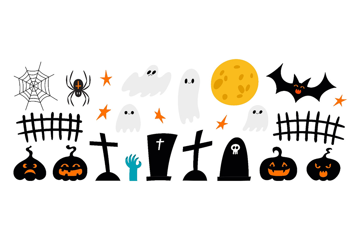 Cute Halloween illustration set, a Seasonal Illustration by sceptical cactus (Photo 1 of 3)