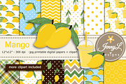 Mango Digital Paper & Clipart, a Graphic by JennyL Designs (Thumbnail 1 of 5)