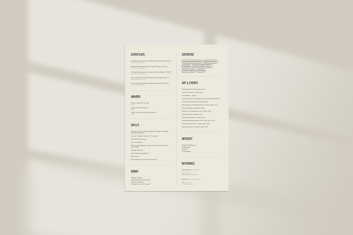COS I Resume - CV - Letter, a Resume Template by Studio Brand (Photo 5 of 5)