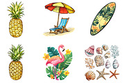 Hand Drawn Summer Clipart PNG Set, an Illustration by Designking (Thumbnail 3 of 5)