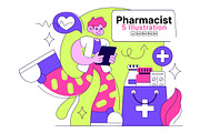 5 Pharmacist Vector Illustration, a Healthcare Illustration by denayunebgt (Thumbnail 1 of 3)