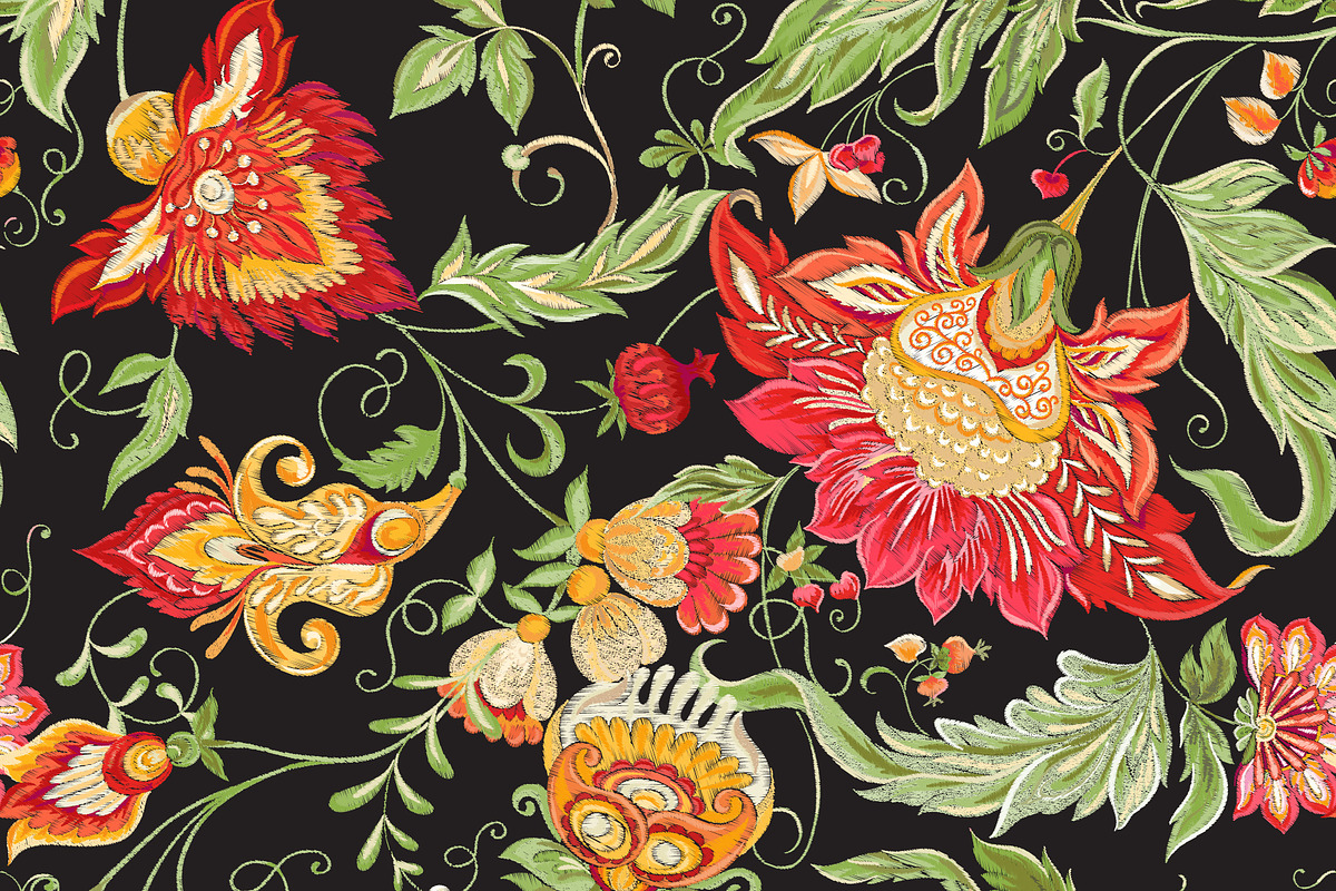 Jacobin Embroidery Pattern, a Pattern Graphic by Elen-Lane (Photo 2 of 5)