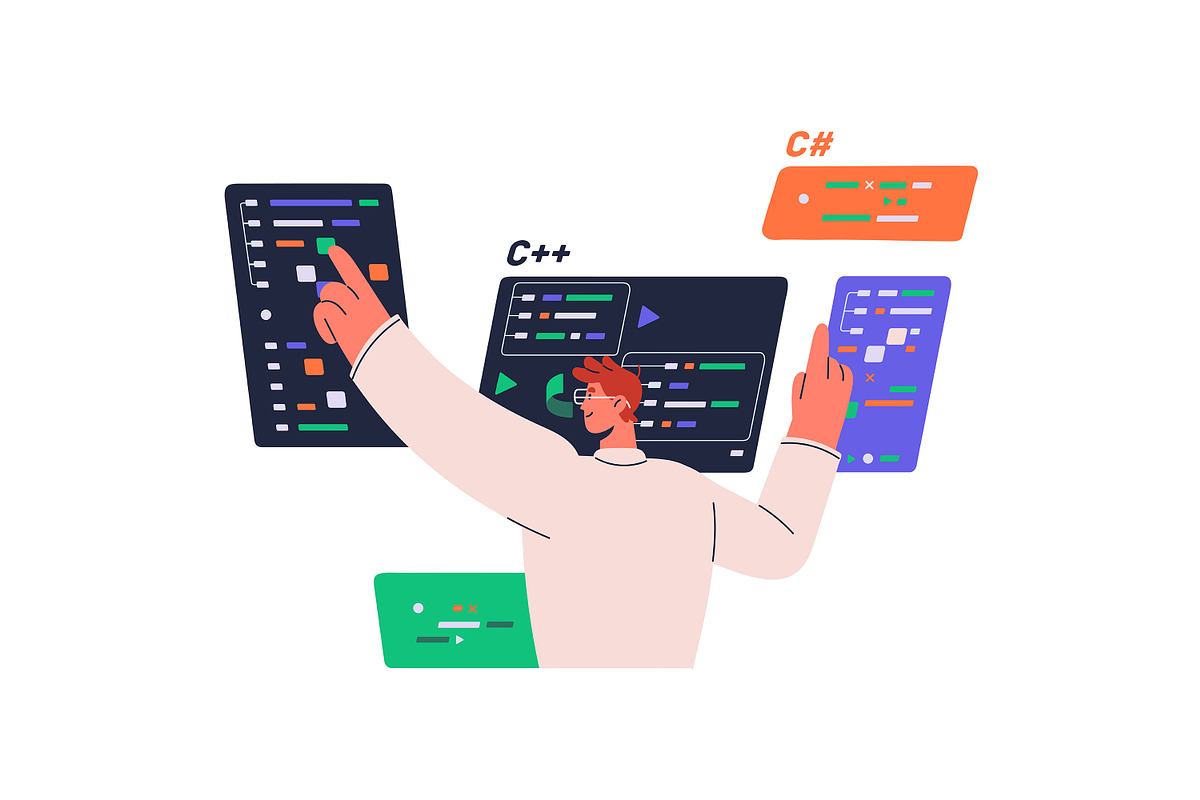 Programmers at work. IT concepts set, a Work Illustration by PaperTrident (Photo 3 of 28)
