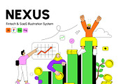 NEXUS - Premium Fintech Illustration, an Illustration by Creative Graphics (Thumbnail 1 of 8)