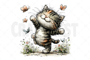 Whimsical Spring Cat Clipart, an Illustration by Craft Nest (Thumbnail 11 of 12)