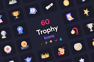 Trophy Icon Set, a Duotone Icon by Vectors Market