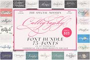 The Modern Calligraphy Font Bundle, a Script Font by Has_rizal (Thumbnail 1 of 28)