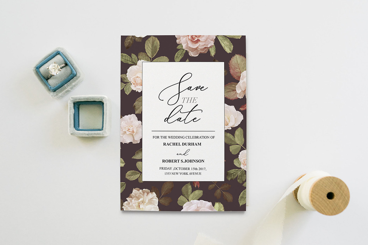 Rosie save the date & RSVP cards, an Invitation Template by Chic templates (Photo 2 of 3)