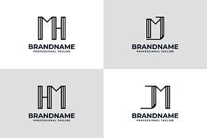 Letters MH HM MJ JM Stripe Logo, a Branding & Logo Template by Pray Art Design Studio