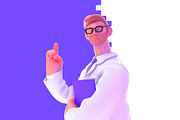 Doctor, 3D illustrations set, a Healthcare Illustration by Grivina's shop (Thumbnail 4 of 19)