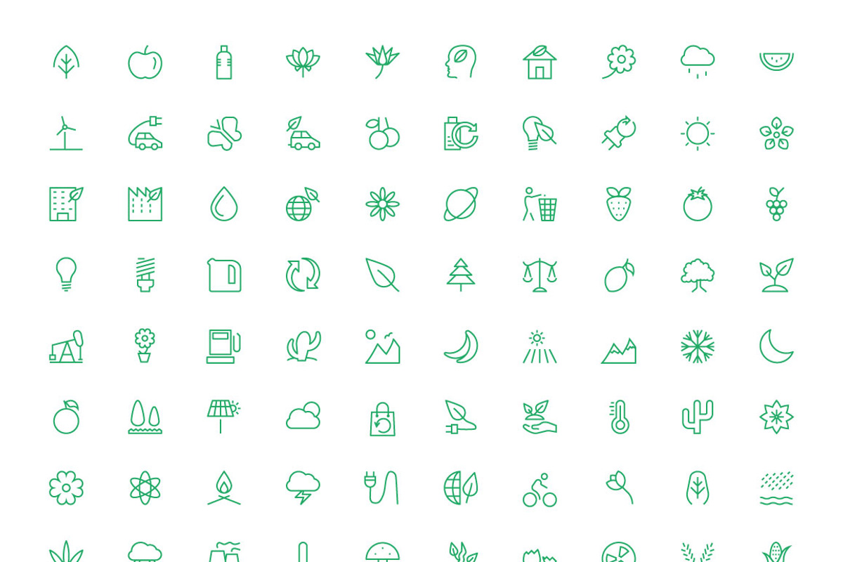125+ Nature and Ecology Icons, an Outline Icon by Creative Stall (Photo 2 of 4)