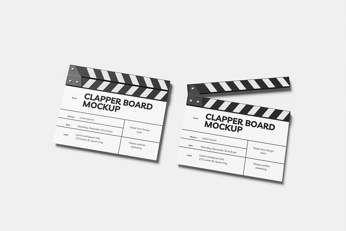 Clapper Board Mockup, a Packaging Mockup by Hazzpro_Std (Photo 2 of 5)