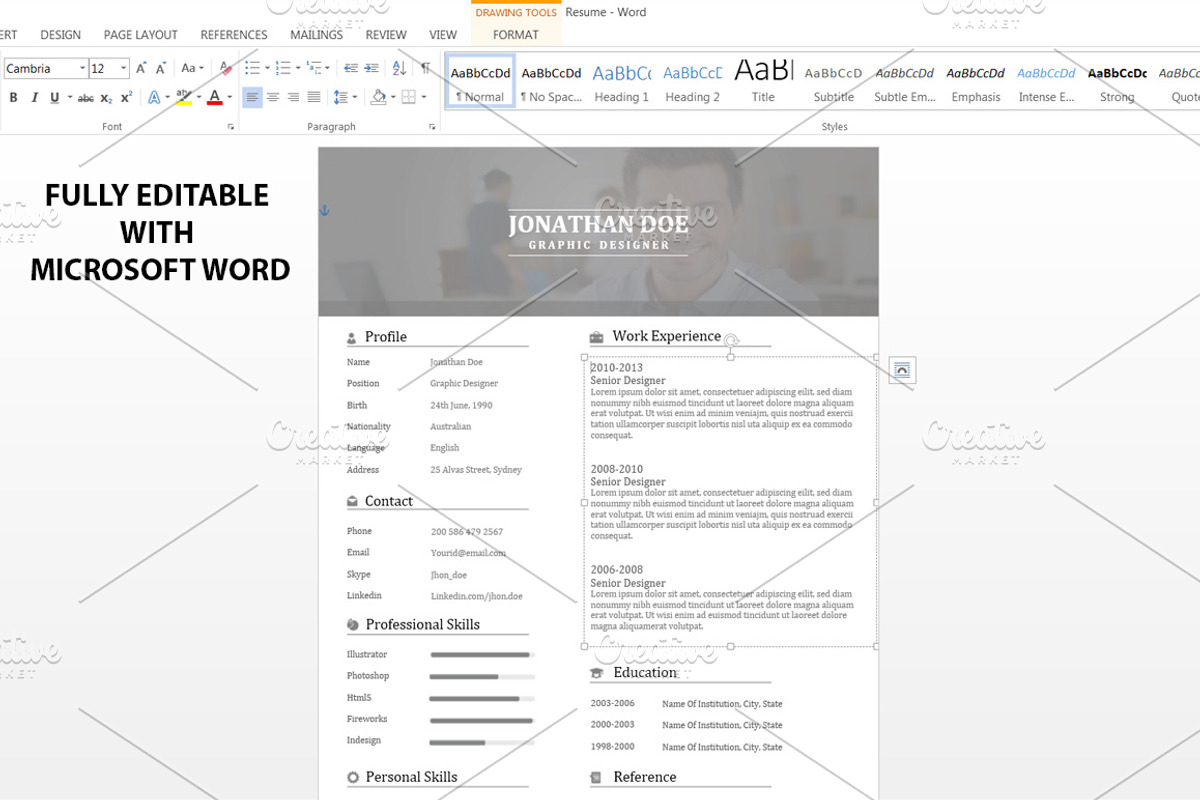 Resume + Cover Letter + Bonus, a Resume Template by Pentaclay (Photo 4 of 5)