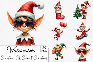 Christmas Elf Clipart, Christmas Cli, an Illustration by CrexoraLab
