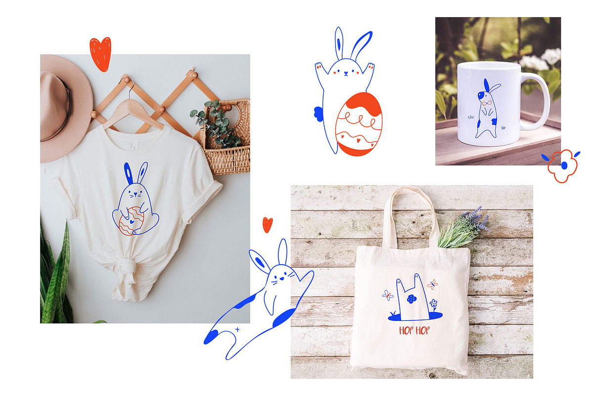 Easter Rabbits – Cute Hand Drawn Set, an Animal Illustration by danceyourlife (Photo 2 of 8)