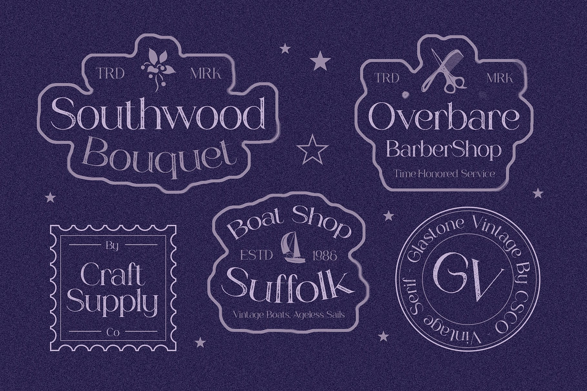 Glastone Vintage, a Serif Font by Craft Supply Co. (Photo 6 of 8)
