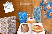 Happy Hanukkah watercolor set, an Illustration by DollyPotterson (Thumbnail 3 of 7)