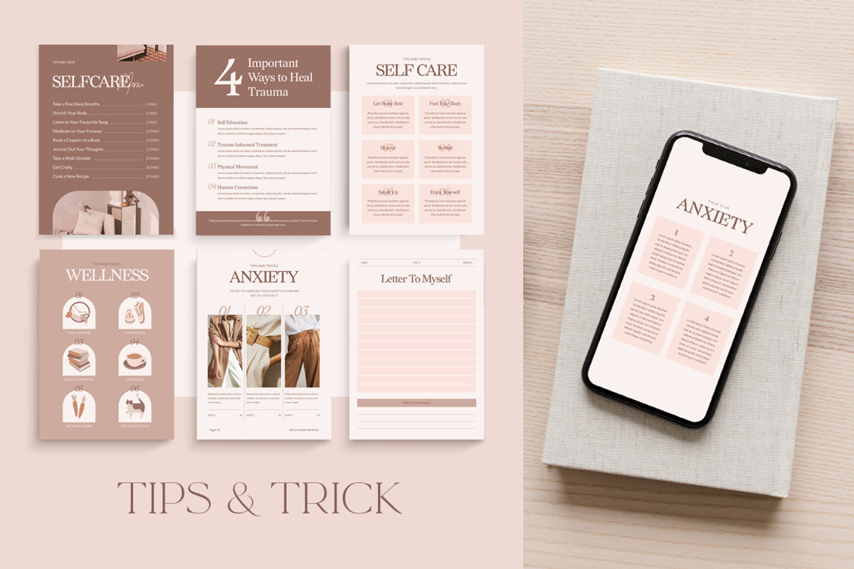 Wellness Workbook Creator | CANVA PS, a Magazine Template by Eviory (Photo 24 of 45)