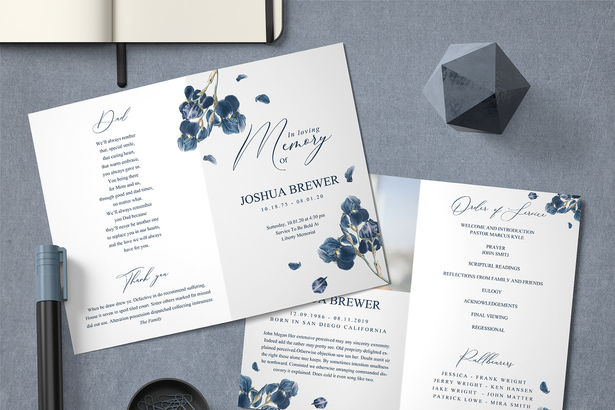 Funeral Program Template, an Invitation Template by TemplatesForest (Photo 1 of 3)