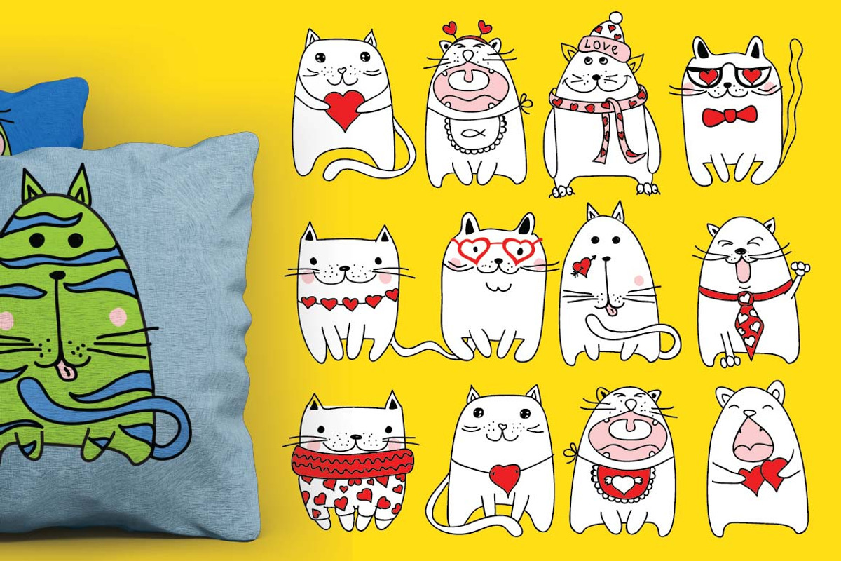 Doodle Cats, an Animal Illustration by Virinaflora (Photo 5 of 8)