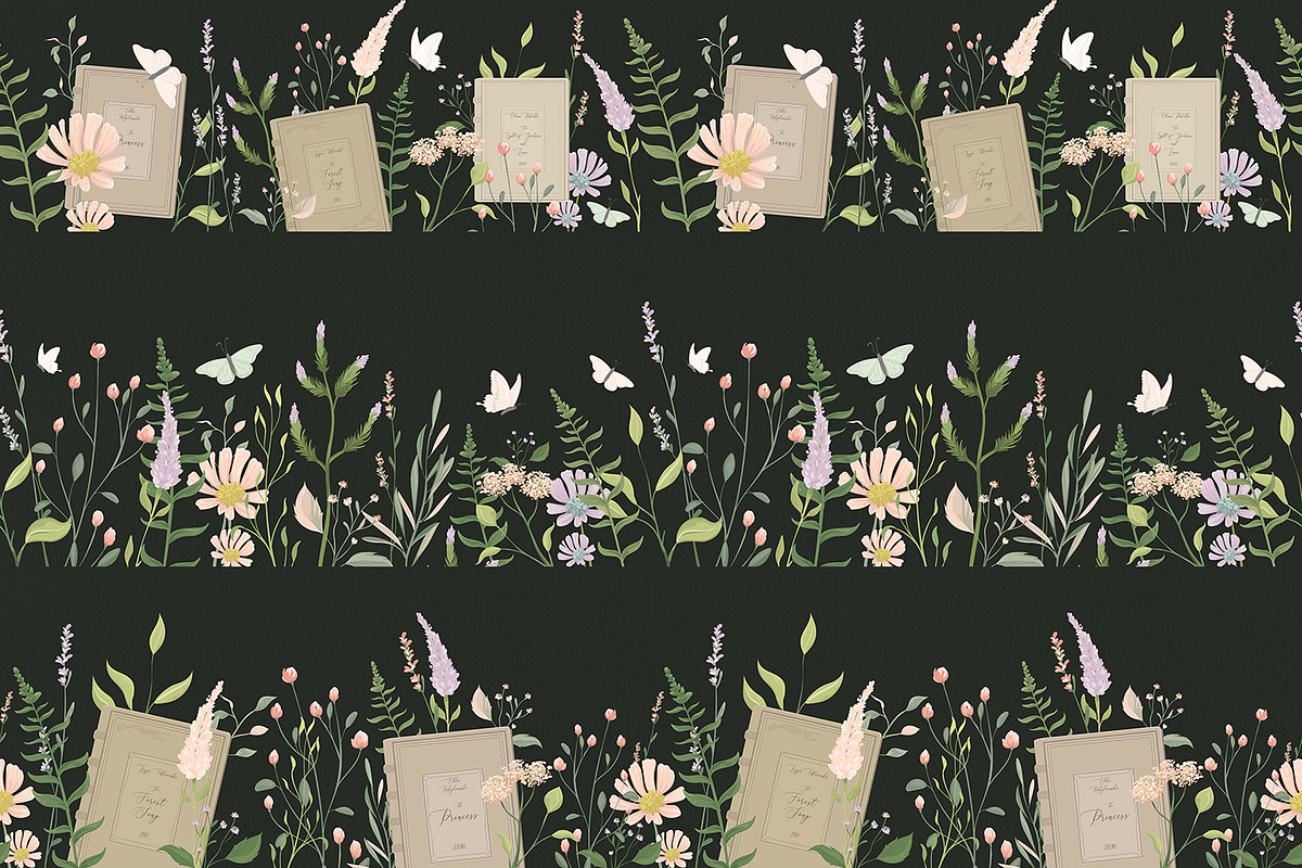 Books and Flowers. Vector patterns, a Pattern Graphic by HmarkaShop (Photo 5 of 6)